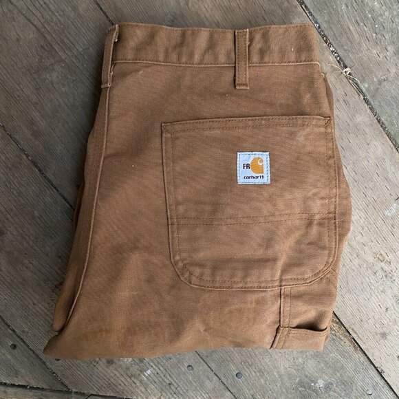 Carhartt FRB152BRN Flame Resistant Work Dungaree Canvas Pants Size 36 - Picture 4 of 9